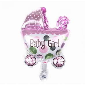 ADD BAL 01 Mini Shape - Foil Baby Buggy Girl - US Foil Balloon
